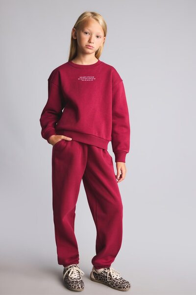 DeFacto Thick Basic Sweatpants with Lace-Up Waist and Elastic Cuffs for Girls...