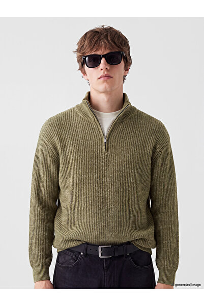 LC Waikiki Nevavm Farkıyla Xside Khaki Knitwear Flat Fisherman / Half Turtlen...