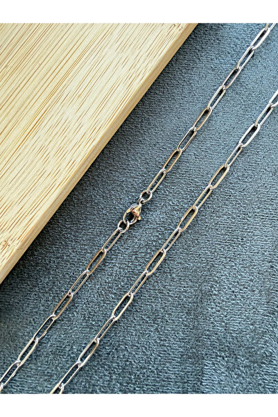 Rupen Kraft Stainless tarnish-free steel paperclip necklace with steel chain