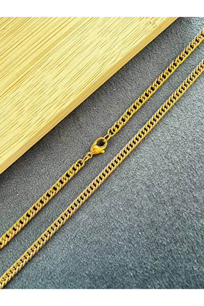 Rupen Kraft Gold Model 3 mm Gourmet Steel Necklace Gold Steel Chain