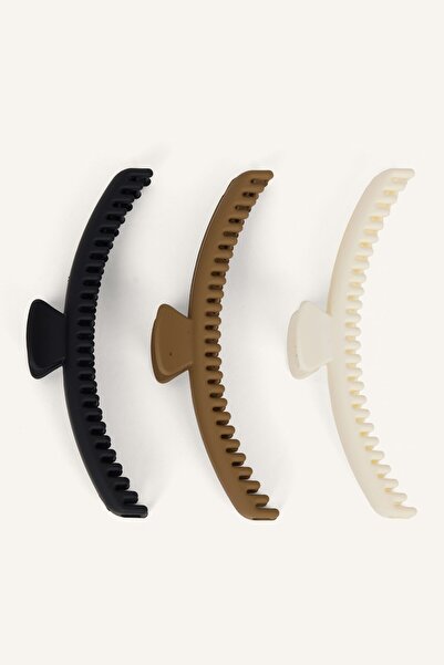 DeFacto Women's 3-Piece Matte Hair Clip Accessory I6982Axns