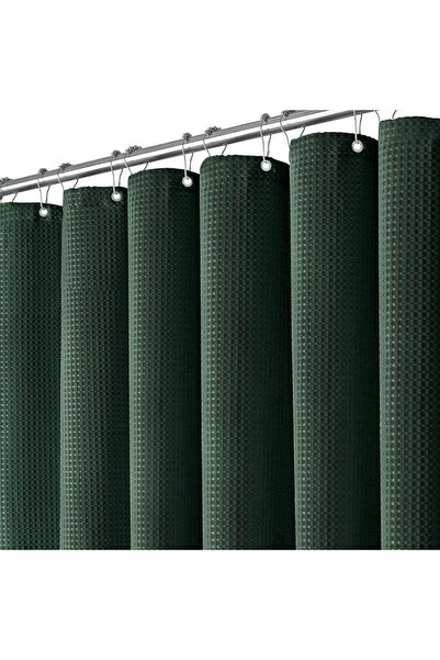 Dynamene Stall Waffle Shower Curtain 256 GSM Heavy Fabric 60x72 White