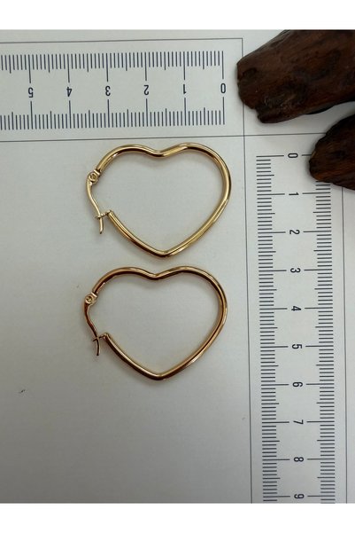 Rupen Kraft 316l surgical steel heart earrings gold color heart hoop earrings