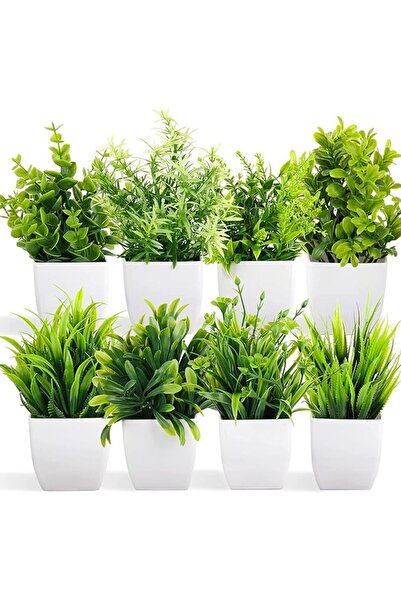 Dekorly نباتات اصطناعية في أصص، نباتات أوكالبتوس بلاستيكية صغيرة للديكور الداخلي