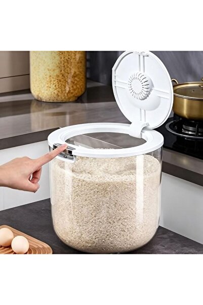 InnoVista Rice Storage Container, Large Capacity Food Bin with Measuring Cup,...