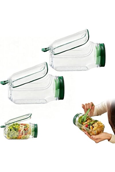 Yelajoy 2 PCS Salad Container, Reusable Meal Cookware for Lunch, Layered Vege...