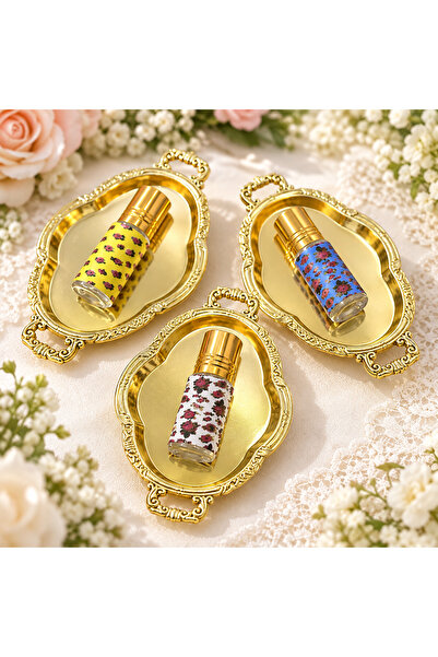 Generic 12 Mini Gold Trays + Perfume/Attar Bottles Filled with White Musk |  ...