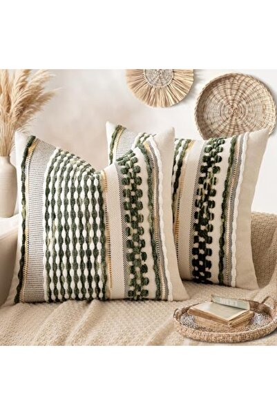 Generic Pack of 2 Boho Decorative Throw Pillow Covers 18x18 Farmhouse Cushion...
