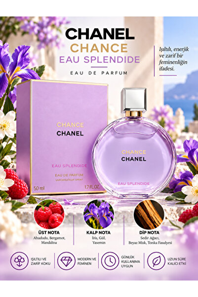Chanel CHANCE EAU SPLENDIDE Eau De Parfum Spray 50 ml – Işıltılı, Çiçeksi ve ...