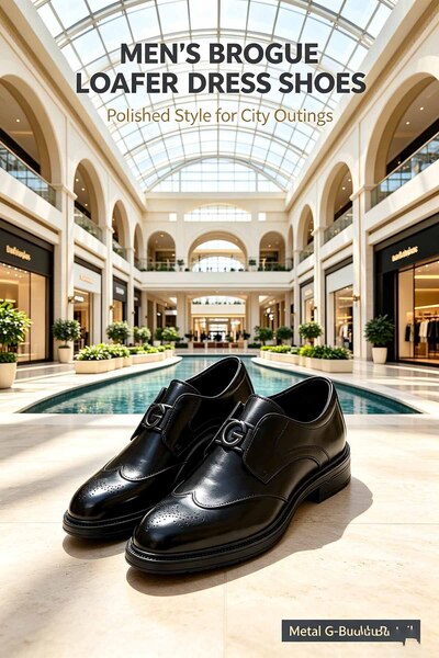 Alnoor Global Store Elegant Metal G-Buckle Loafers for City Outings