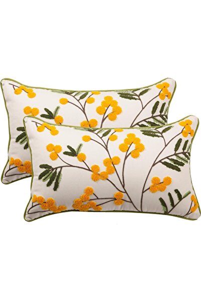 Generic Embroidered Throw Pillow Covers 12 x 20 inch Pack of 2 Vintage Birds ...