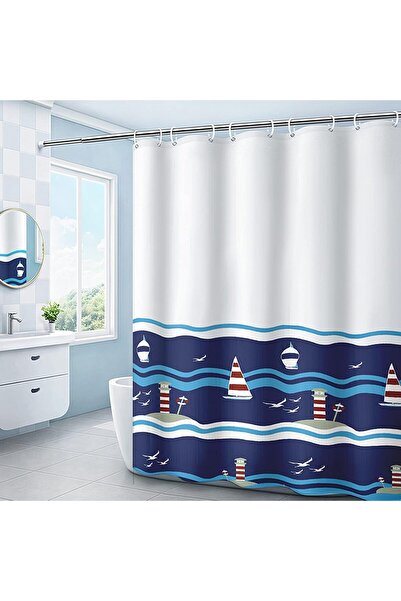 Generic ستارة حمام DEARARTBath Wave زرقاء سريعة الجفاف، مقاس 180 × 180 سم، ست...
