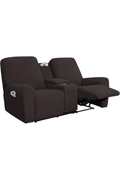 Generic Stretch Recliner Loveseat Cover with Center Console Sofa Slipcover So...