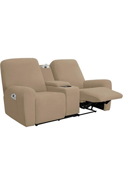 Generic Stretch Recliner Loveseat Cover with Center Console Sofa Slipcover So...
