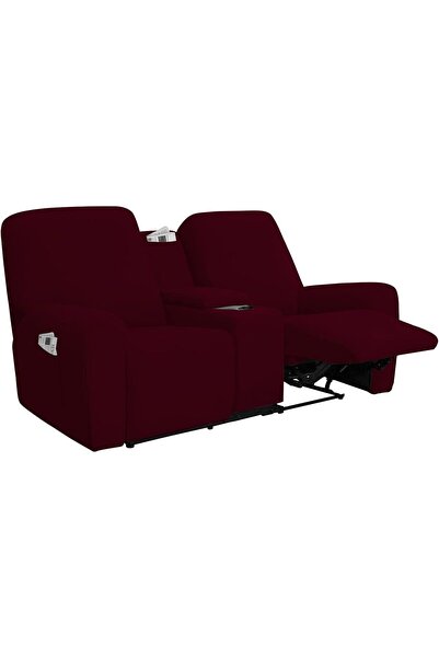 Generic Stretch Recliner Loveseat Cover with Center Console Sofa Slipcover So...