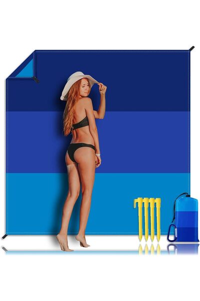 Generic Beach Blanket Sandproof Waterproof 79 x 83 Oversized Beach Mat Sand F...