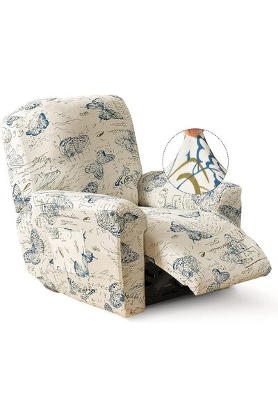 Generic Recliner Slipcover-Stretch Soft Slip Reclining Chair Slipcovers 4 -Pi...