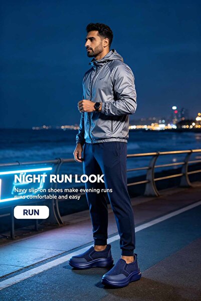 Amity Footwear KSA أحذية رجالية للجري بنعل سميك وجزء علوي شبكي قابل للتنفس