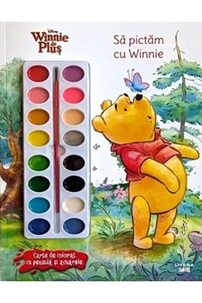 Litera Disney Winnie de Plus: Sa pictam cu Winnie. Carte de colorat cu pensul...