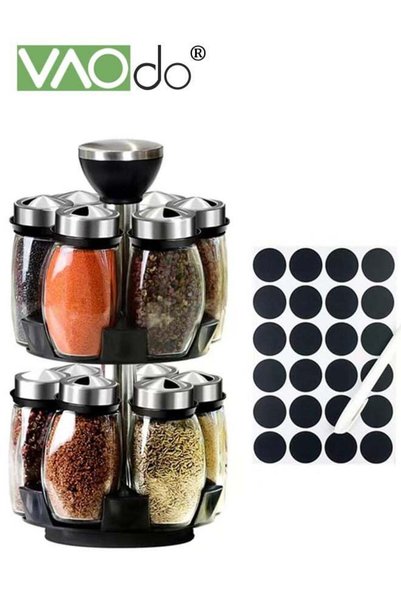 Generic 12PCS Revolving Spices Jars Set Plus 1 Storage Rack, Countertop Spice...