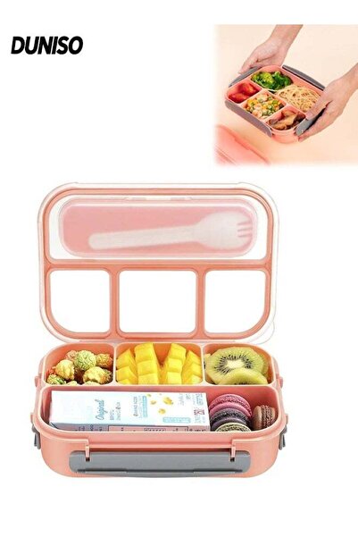 Generic 4-Compartment Lunch Box, Leak-Proof Divided Bento Container with Lid,...