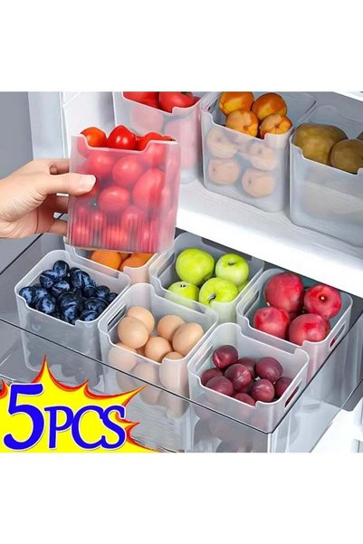 Generic Set of 5 Refrigerator Organizers – Sealed Stackable Food Storage Cont...