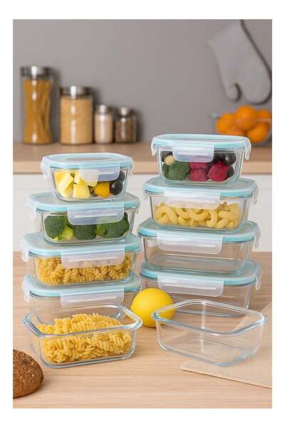 Generic Harmony Home 8-Pack Glass Food Storage Containers with Lids – Airtigh...