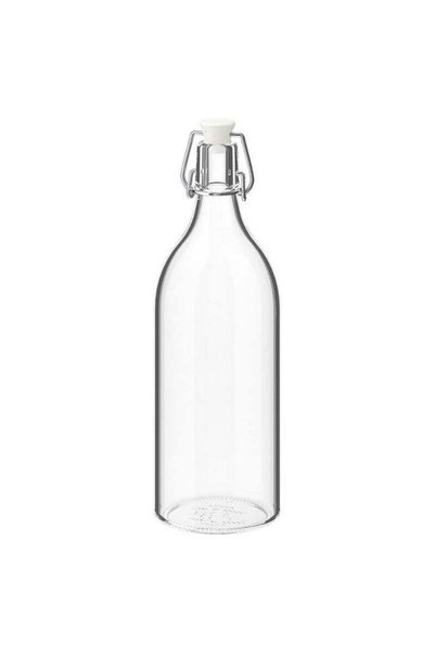 Generic Bottle with Stopper, Clear Glass, 1 L