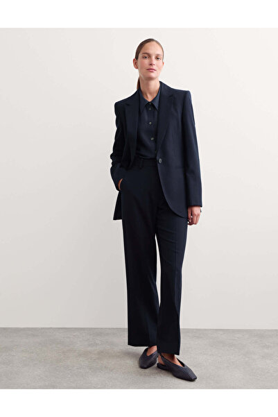 Marks & Spencer JAEGER Saf Yün Tek Düğmeli Kadın Blazer