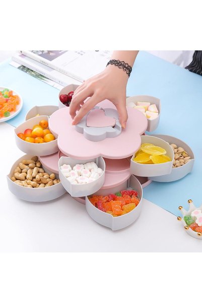 Generic Rotating Snack Tray - Creative Flower Petal Design with Mobile Phone ...