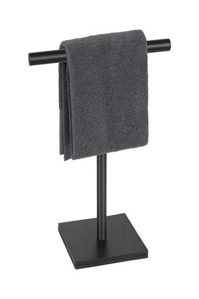 Generic Stainless Steel T-Shaped Matte Black Freestanding Hand Towel Holder R...