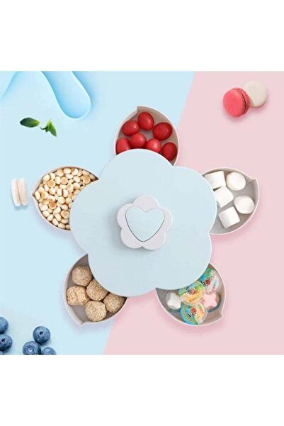 Generic 2-layer Rotating Petal Candy Box Plastic Snack Tray Case Nut Storage ...
