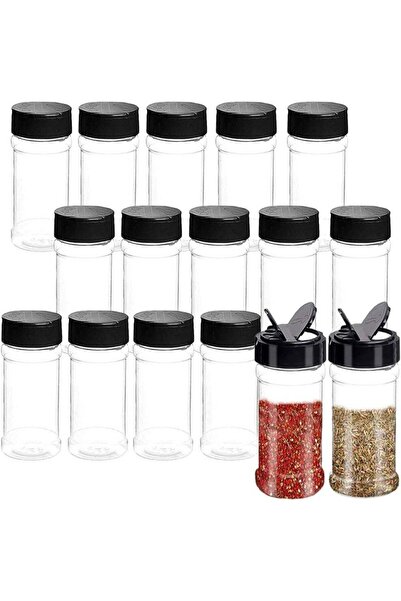Generic 20 Pack Plastic Spice Jars 100ml, Refillable Clear Seasoning Containe...