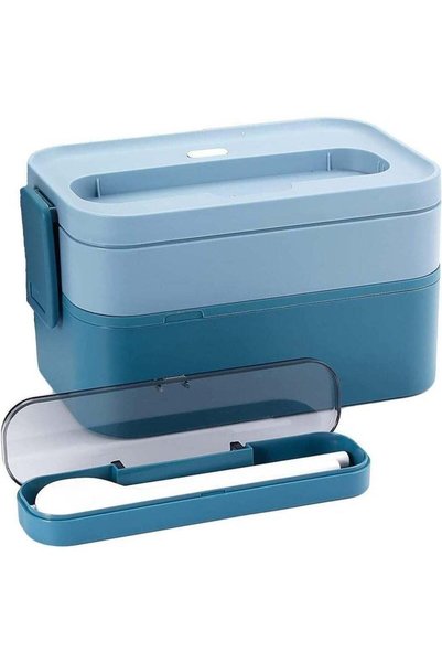 Generic Lunch Box, 2-Tier Stackable Bento Box with Divider and Utensils, Leak...