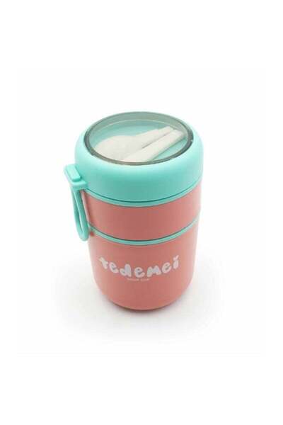 Generic Stainless Steel Breakfast Cup 710ml Pink Insulated Food Jar with Lid ...