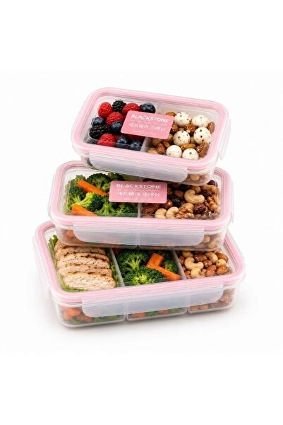 Generic BLACKSTONE Rectangular Leakproof Plastic Food Storage Container Set w...