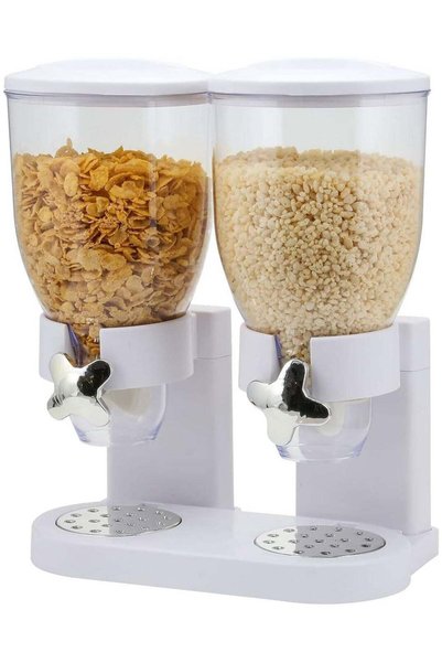 Generic Dual Cereal Dispenser 3.5Litre Classic Dry Food Canister, Dry Food Di...