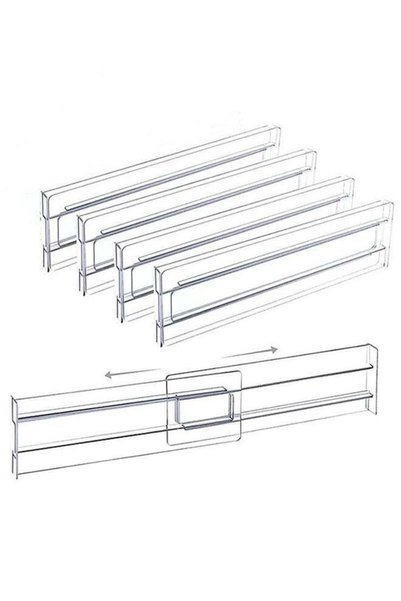 Generic 4PCS Adjustable Clear Drawer Dividers Expandable 11.34-19.88 Inches, ...