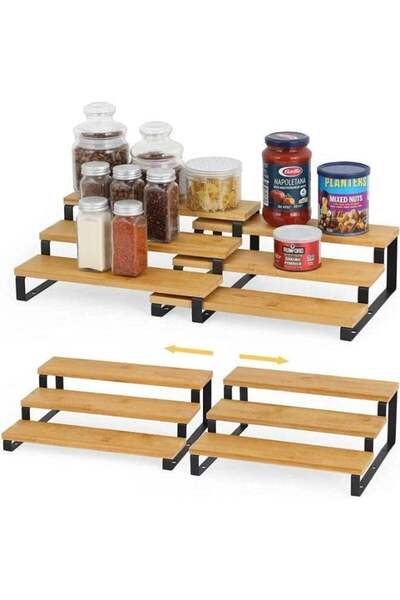 Generic 2 Set Spice Rack, Kitchen Cabinet Organizer Used Independently or Sta...