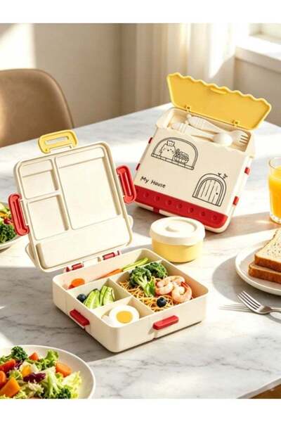 Generic Kids Lunch Bento Box, Reusable Divided Food Storage Container with Fo...