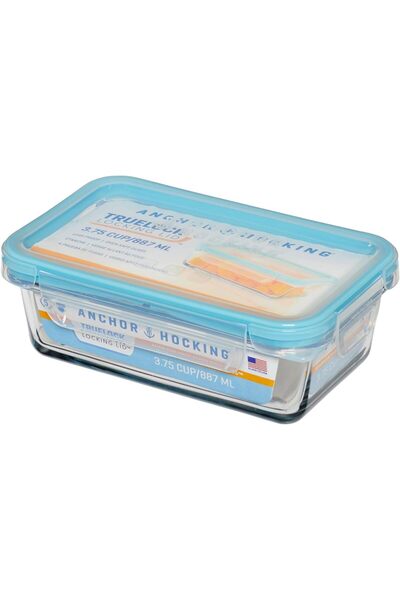 Generic Anchor Hocking TrueLock 887ml / 3.75 Cup Rectangular Glass Food Stora...