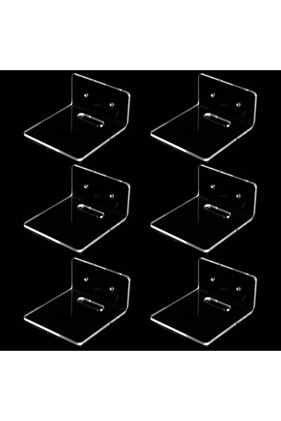 Generic ARS® 6 Pack Clear Acrylic Floating Wall Shelves with Screws and Adhes...