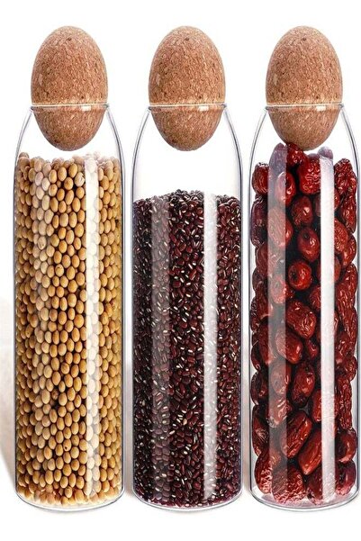 Generic Akdc Glass Food Storage Canister With Airtight Cork Lid [800Ml/27Oz] ...