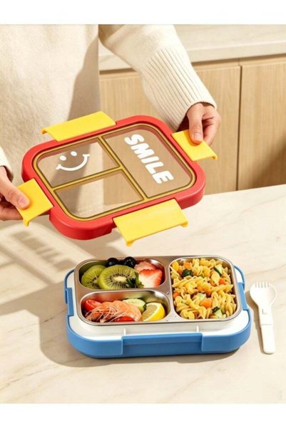 Generic Children Bento Lunch Box, Stainless Steel Divided Food Storage Box Wi...