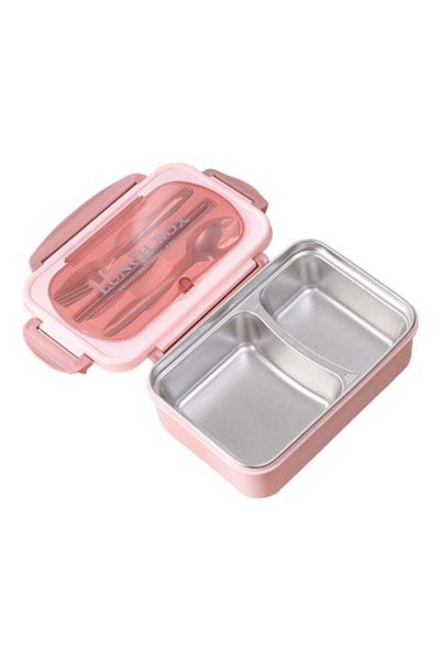 Generic Stainless Steel Portable Lunch Box Pink 23.00X8.00X16.50cm