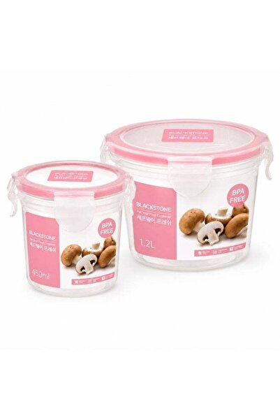 Generic BLACKSTONE Round Plastic Food Storage Container Set for Leftovers, Me...