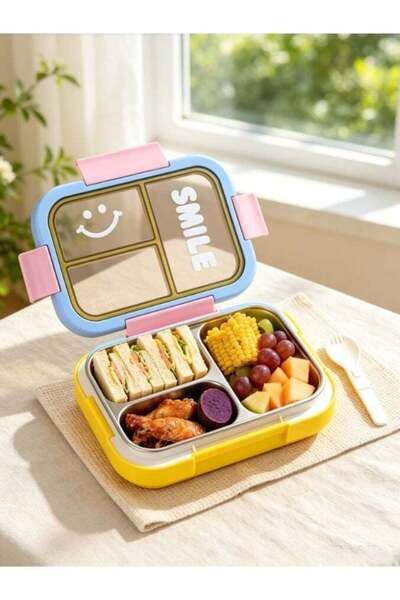 Generic Divided Stainless Steel Bento Box, Leak‑Proof Lunch Container with Cu...