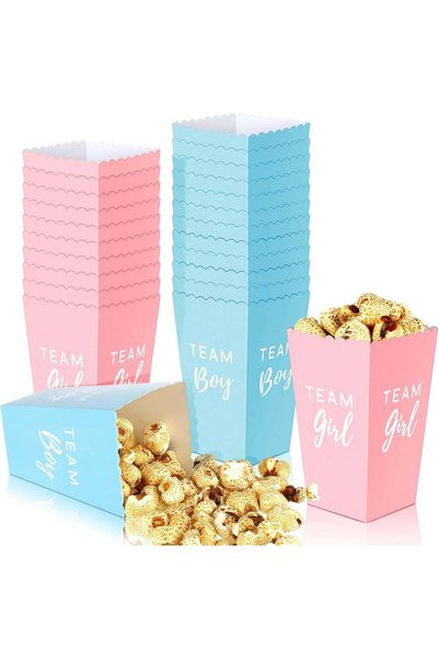 Generic 50 Pack Gender Reveal Popcorn Paper Boxes Pink and Blue