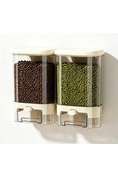 Generic 2 Pack Wall-Mounted Cereal Dispenser, 1700ml Press-Type Food Storage ...