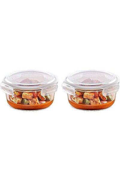 Generic FOOD STORAGE CONTAINER MICROWAVE SAFE CONTAINER 400 ML ROUND GLASS ST...